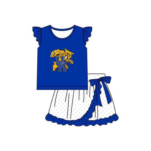 5.7 Baby Girls Kenturky Tiger Shirt Team Ruffle Skirt Clothes Sets Preorder (moq 3)