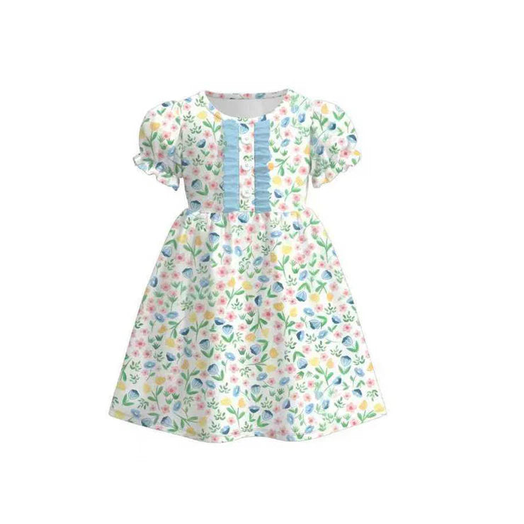 12.1 MOQ:5pcs GSD3269 pre-order toddler girl clothes floral girl summer dress