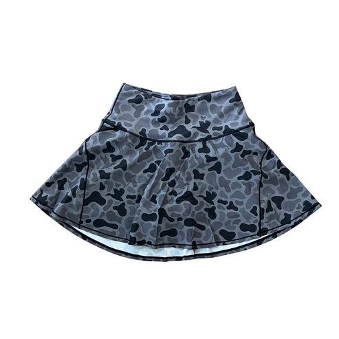 7.29 GLK0134 Adult Women Western Dark Gray Camo Yoga Skorts Preorder