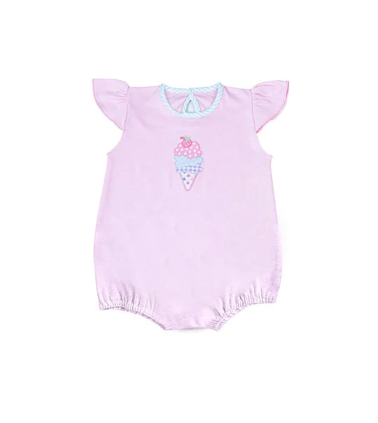 12.25 MOQ:5pcs SR3737 pre-order baby girl clothes Ice Cream print girl summer bubble