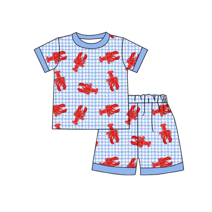 11.7 MOQ:5pcs BSSO1644 pre-order baby boy clothes crayfish toddler boy summer outfit