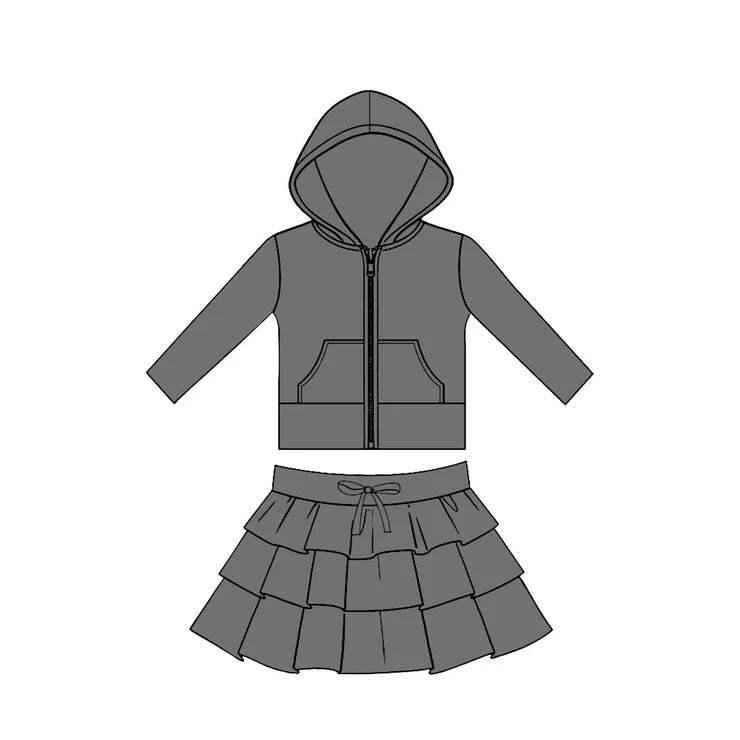 11.24 MOQ:5pcs GLD1526 pre-order baby girl clothes grey toddler girl yoga skirt outfit