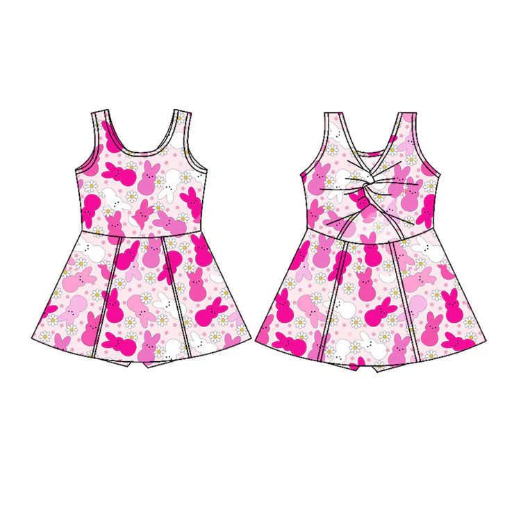 11.7 MOQ:5pcs GSD3053 pre-order toddler clothes rabbit girl easter yoga summer dress