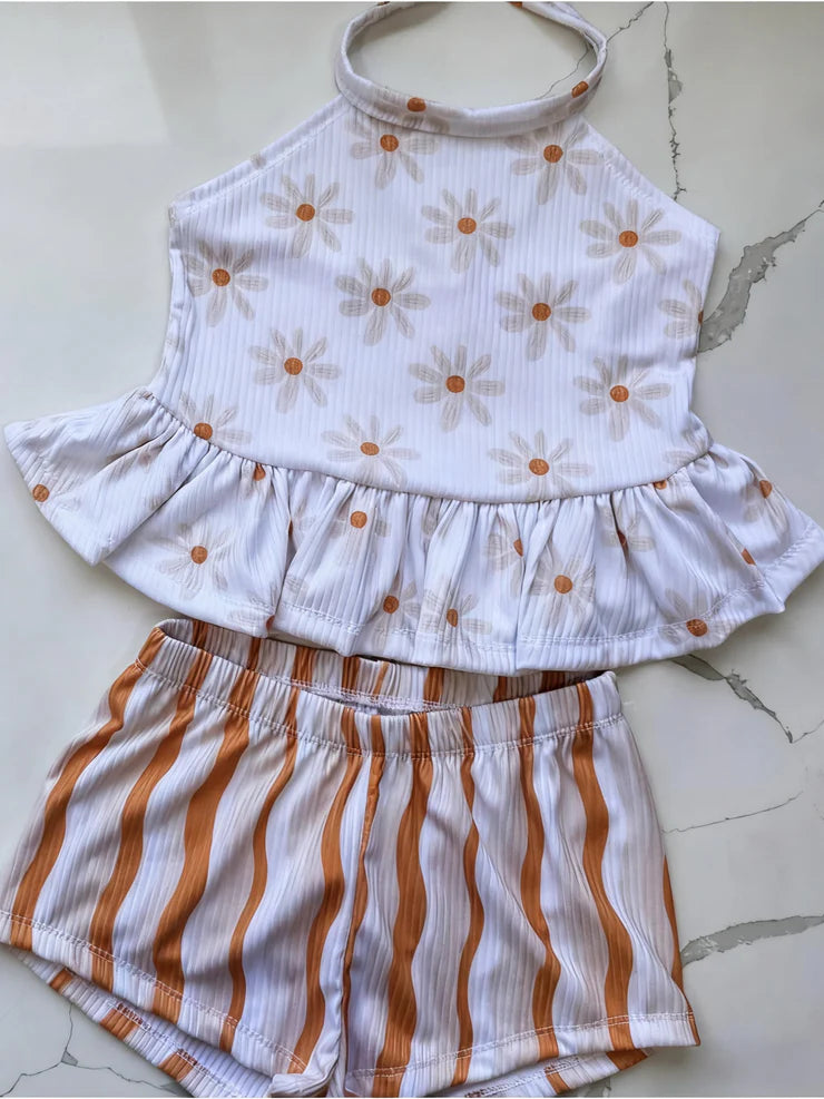 11.21 MOQ:5pcs GSSO2888 pre-order baby girl clothes flower toddler girl summer outfit