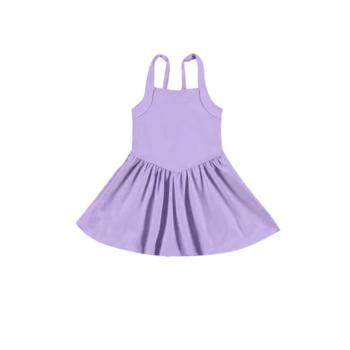 5.10 GSD2559 Baby Girls Lavender Strap Activity Wear Yoga Knee Length Dresses Preorder