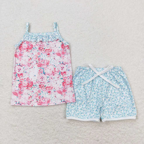 6.17 GSSO0869 Floral sleeveless floral shorts set
