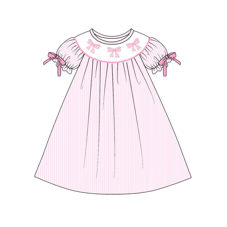 11.13 MOQ:5pcs GSD3080 pre-order toddler clothes bows girl valentine summer dress