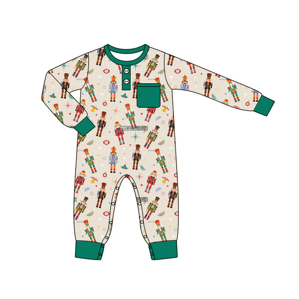 5.28 LR1946 Baby Infant Boys Christmas Soldier Pocket Rompers preorder