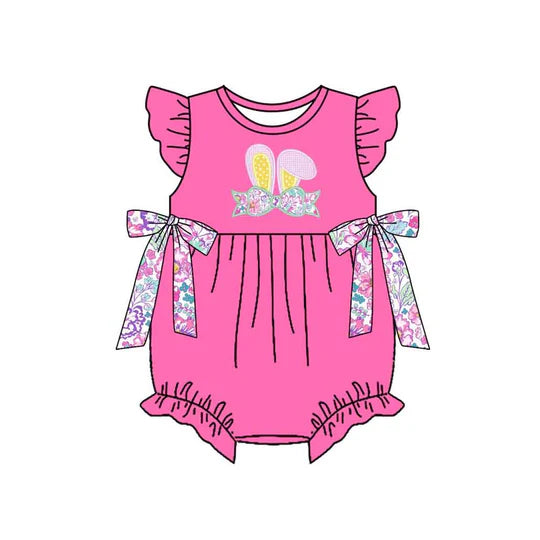 12.15 MOQ:5pcs SR3764 pre-order baby girl clothes bunny print toddler girl easter summer bubble