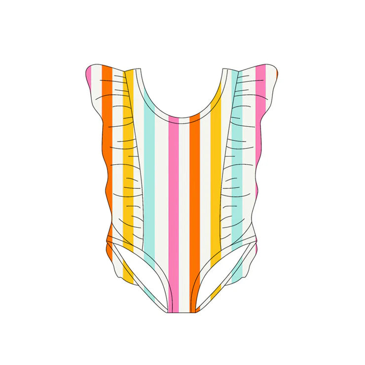 11.14 MOQ:5pcs S0616 pre-order baby girl clothes stripe girl summer swimsuit beach wear