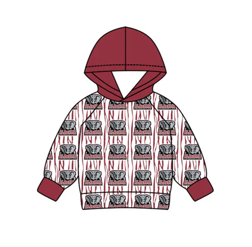 11.5 Custom Moq 8 Baby Boys Alabama Elephants Stripe Team Hoodies Top