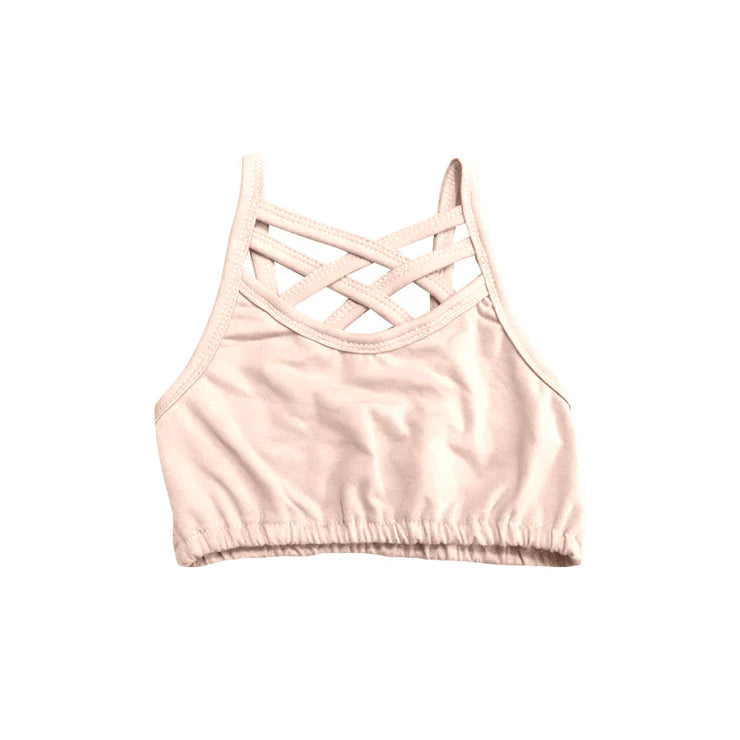 11.15 MOQ:5pcs GT1438 pre-order baby girl clothes pink girl summer yoga top