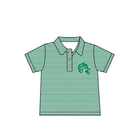 6.21 Custom Moq 3 Baby Boys Green Monahans Loboes Short Sleeve Tee Pullovers Shirts Tops