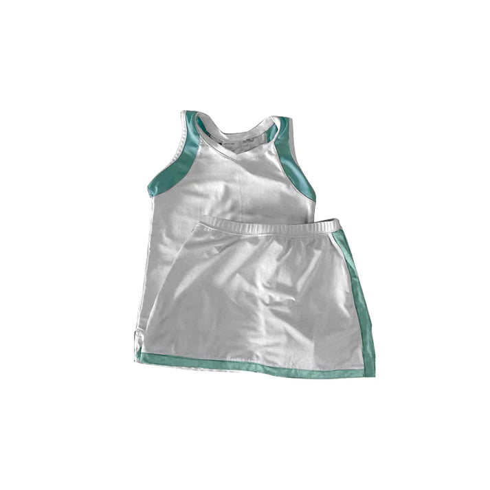 3.25 GSD2240 Baby Girls Aqua Sleeveless Top Skort Yoga Active Set Preorder