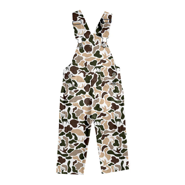 8.27 P0828 Baby Boys Deer Ducks Dogs Camo Western Denim Jumpsuits Preorder
