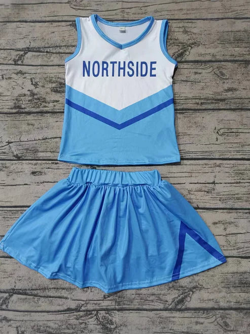 5.6 Baby Girls Northside Cheer Team Top Skirt Clothes Sets preorder(moq 3)