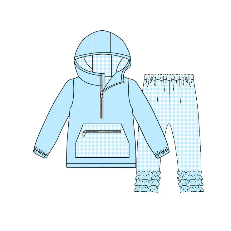 11.29 MOQ:5pcs GLP3210 pre-order baby girl clothes blue toddler girl yoga skirt outfit