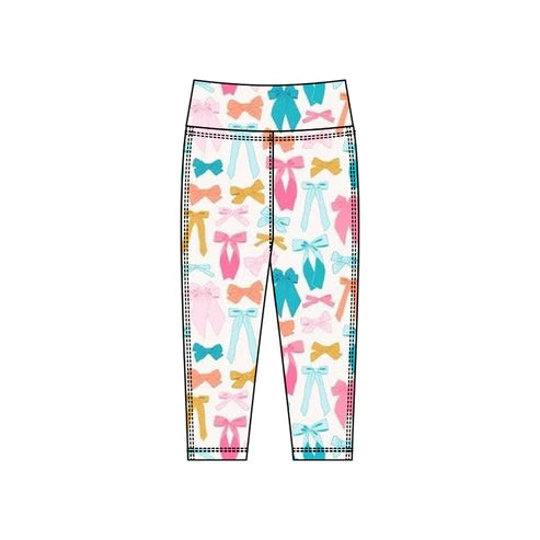 10.25 P0918 Baby Girls Colorful Bows Plaid Yoga Leggings Pants Bottom Preorder