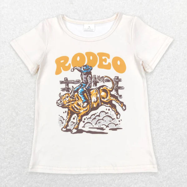 BT0515rodeo riding beige short-sleeved top