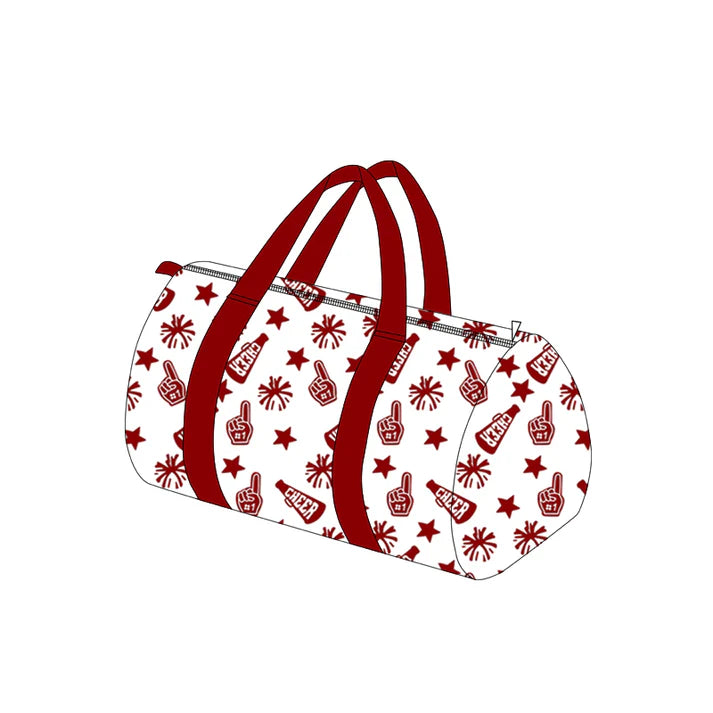 8.19 BA0369 Adult Team Dark Red Cheer Fireworks Zipper Gym Bags Preorder