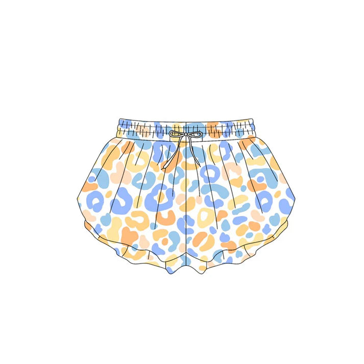 4.18 SS0591 Baby Girls Blue Yellow Leopard Summer Shorts Bottoms Preorder
