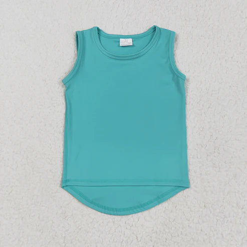 6.2 GT1018 Baby Girls Aqua Sleeveless Yoga Tee Shirts Vest
