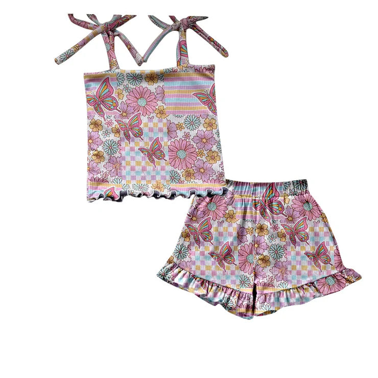 11.21 MOQ:5pcs GSSO2885 pre-order baby girl clothes Butterfly toddler girl summer outfit