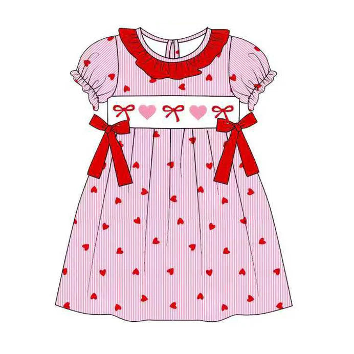 11.13 MOQ:5pcs GSD3079 pre-order toddler clothes heart girl valentine summer dress