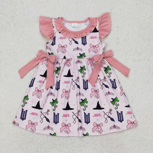 3.26 GSD1895 Baby Girls Pink Princess Bow Knee Length Dress
