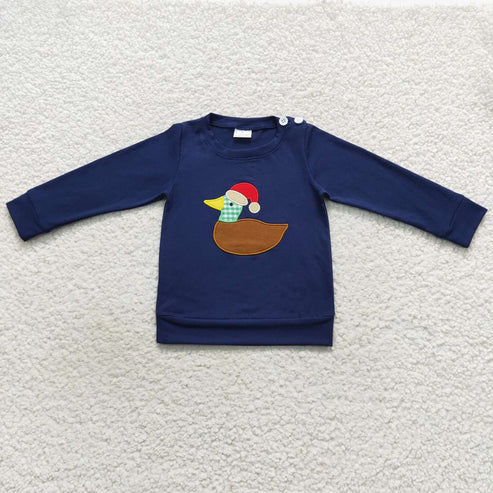 10.20 Sibling Baby Boys Girls Embroidery Hat Duck Christmas Tee Shirts Top