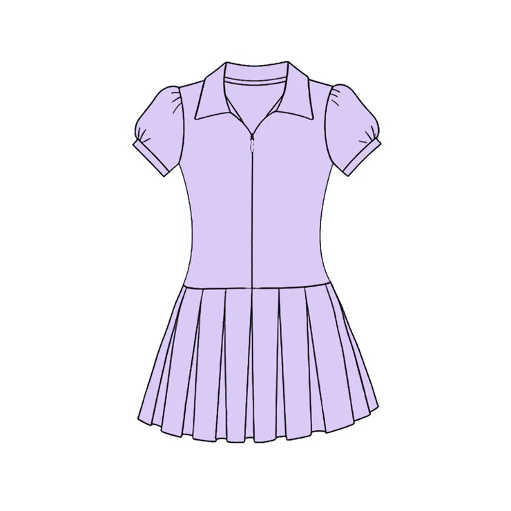 11.25 MOQ:5pcs GSD3213 pre-order toddler clothes purple girl yoga summer dress