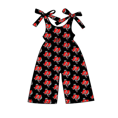 8.9 Custom Moq 5 Baby Girls Bows Strap Skull Plaid Team Pant Jumpsuits