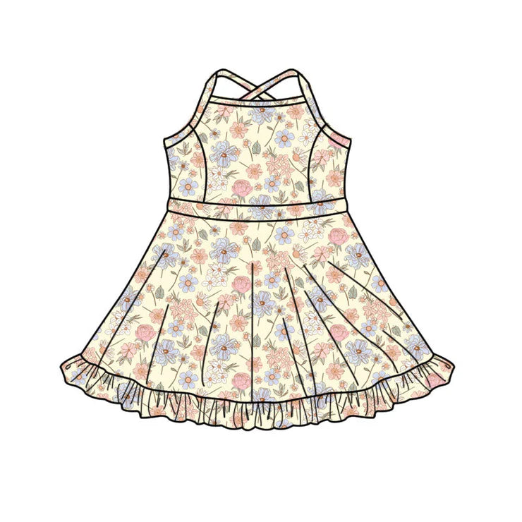11.14 MOQ:5pcs GSD3088 pre-order toddler clothes flower girl yoga summer dress