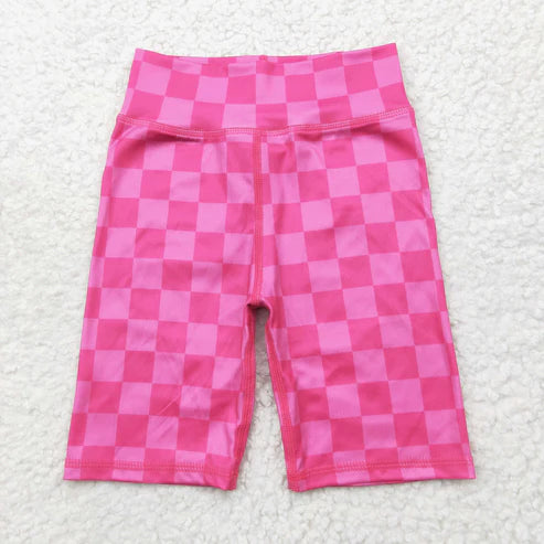 6.2 SS0538 Baby Girls Pink Plaid Biking Shorts Bottoms
