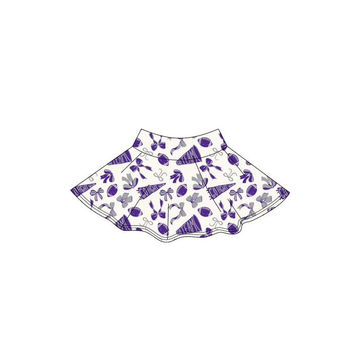 9.3 GLK0142 Baby Girls Purple Bows Go Team Yoga Skirt Shorts Bottom Preorder