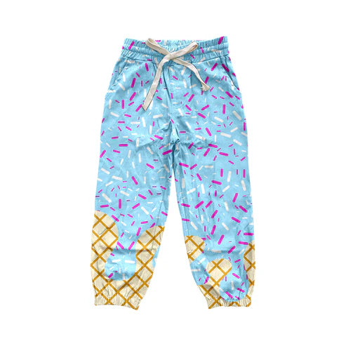 8.6 P0808 Adult Women Blue Drip Pockets Yoga Team Pants Preorder