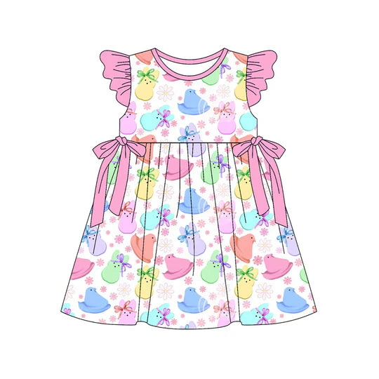 12.22 MOQ:5pcs GSD3451 pre-order toddler clothes rabbit print girl easter summer dress