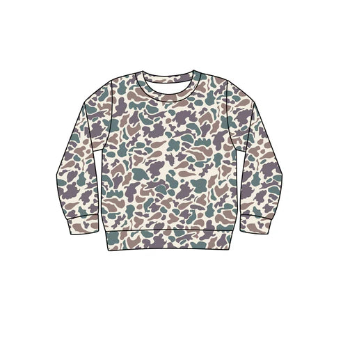 5.30 BT0943 Adult Men Green Camo Long Sleeve Tee Shirts Tops Preorder