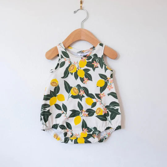 12.15 MOQ:5pcs SR3744 pre-order baby girl clothes lemon print girl summer bubble