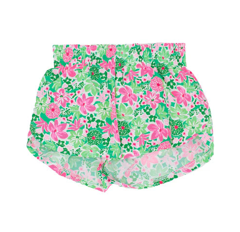 3.22 SS0473 Baby Girls Green Floral Sport Shorts Bottoms Preorder
