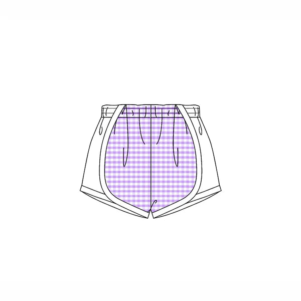 3.27 SS0495 Baby Girls White Lavender Plaid Shorts Bottoms Preorder