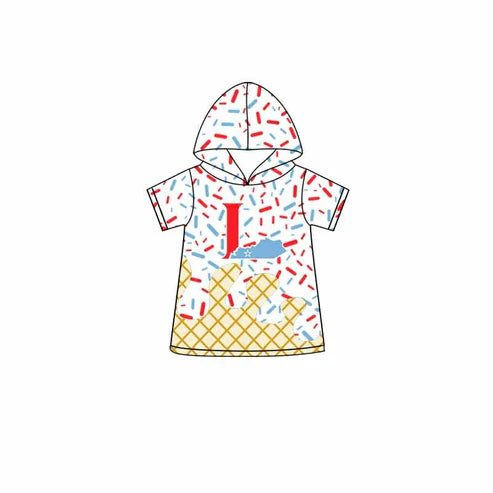 7.2 Custom Moq 3 Baby Boys White Short Sleeves L Drip Team Hoodies Top
