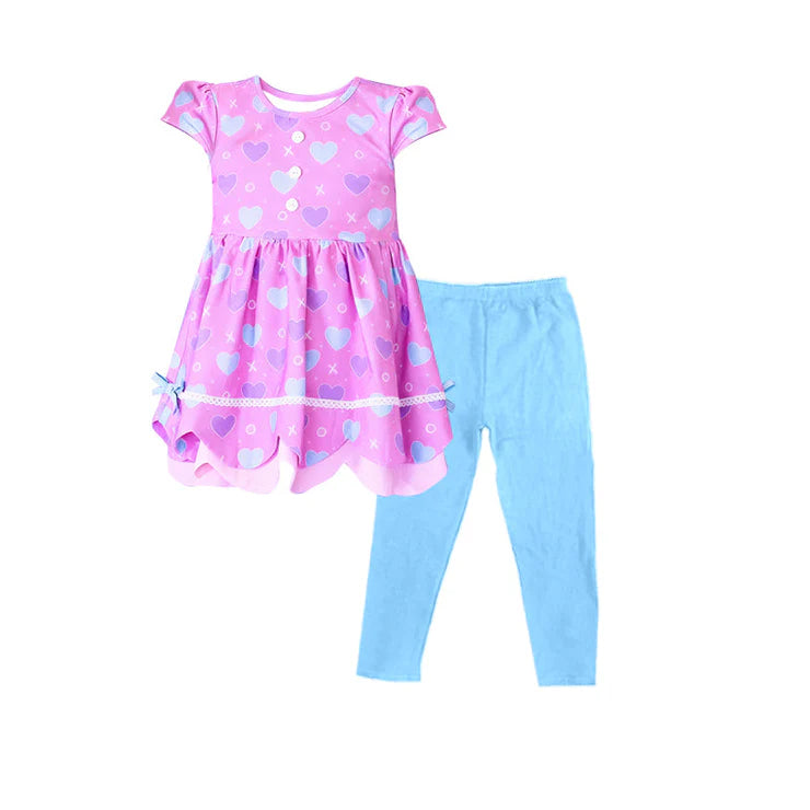 11.20 MOQ:5pcs GSPO2206 pre-order toddler girl clothes love girl Valentine spring set