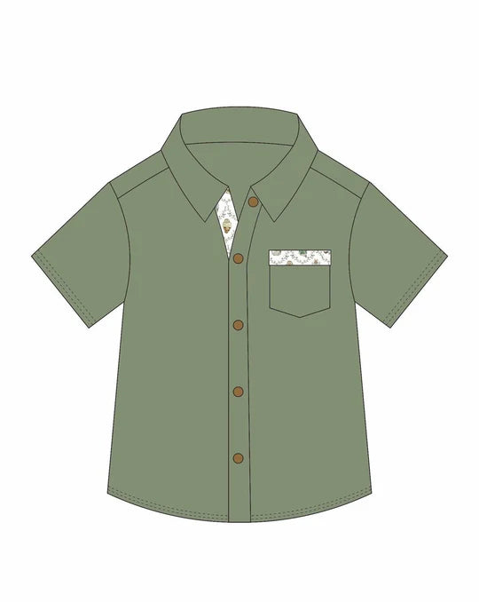 12.23 MOQ:5pcs BT1632 pre-order toddler boy clothes green print boy summer top shirt