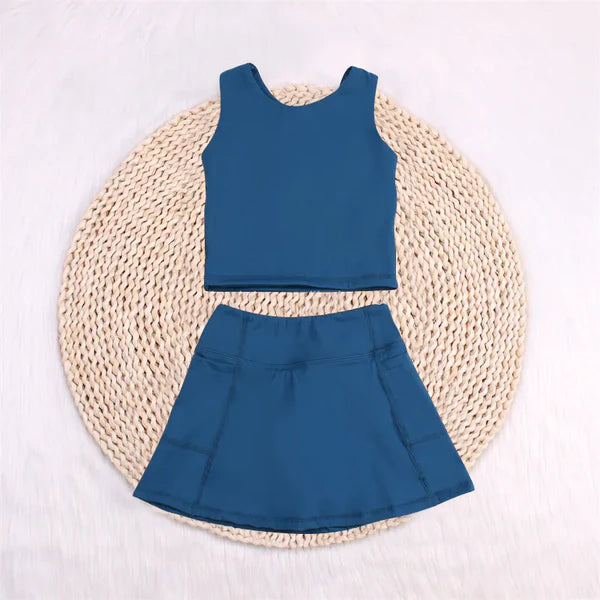 L-3.5 GSD1986 Baby Girls Dark Blue Vest Top Sports Skorts Clothes Sets Preorder