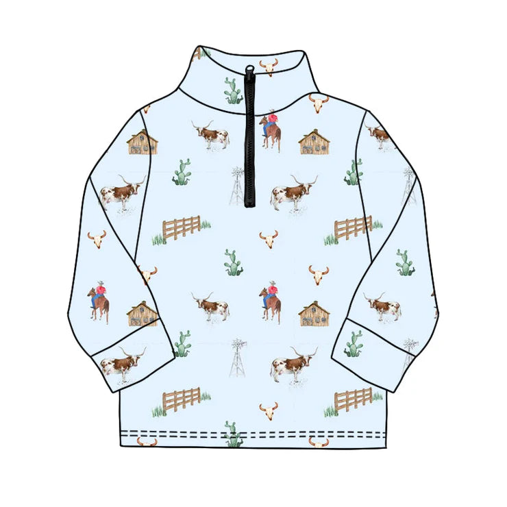 11.22 MOQ:5pcs BT1595 pre-order toddler boy clothes farm life boy winter top shirt