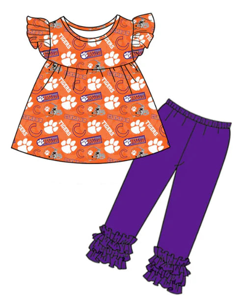 5.7 Girls custom team short sleeve pants suit