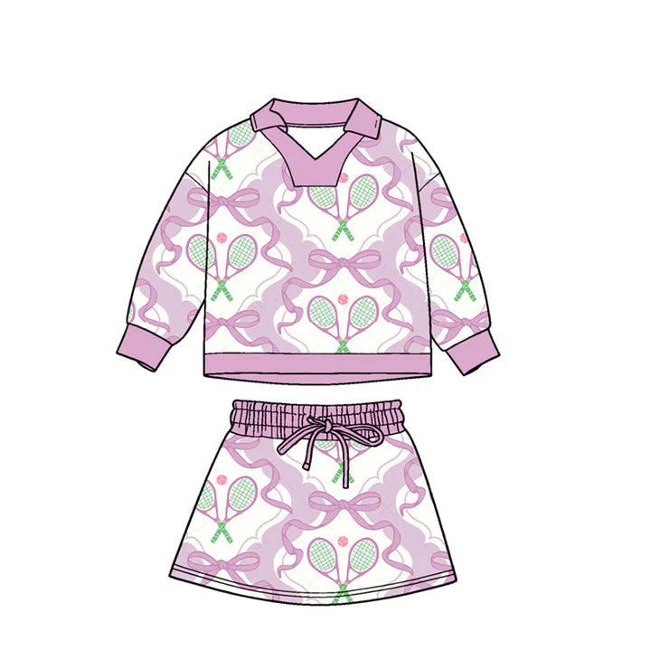 11.7 MOQ:5pcs GLD1472 pre-order baby girl clothes tennis print toddler girl skirt outfit