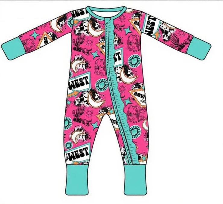 12.4 MOQ:5pcs LR2943 pre-order baby girl clothes cowboy toddler girl winter romper