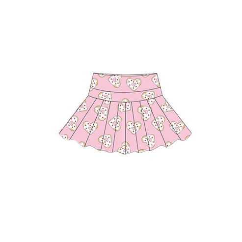 10.27 GLK0156 Baby Girls Pink Hearts Donuts Valentine Yoga Skirt Shorts Bottom Preorder